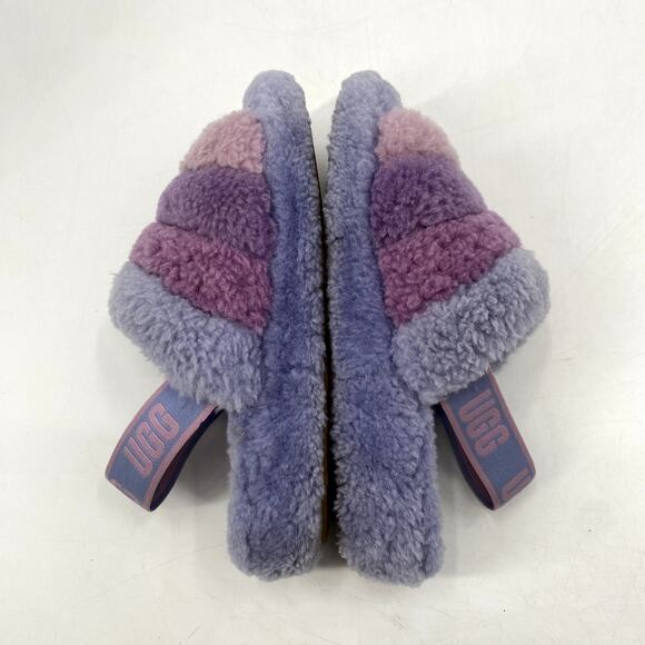 UGG purple fleece fuzzy sling back slippers - Picture 4 of 5